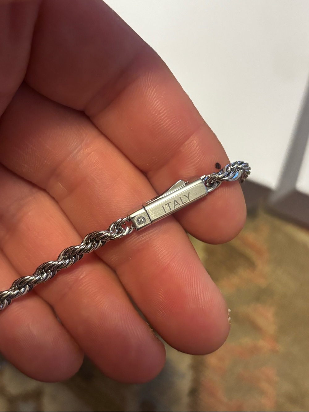 JAXXON Men's Silver Rope Chain Necklace - Picture 7 of 8